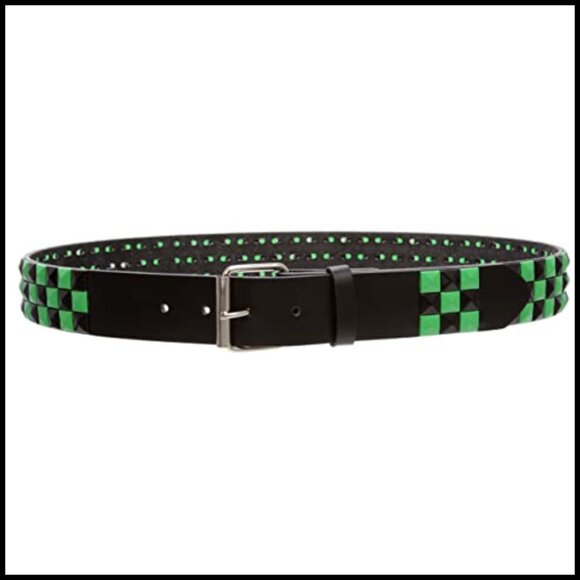 Snap On Punk Rock Star Studded Checker Board PU Leather Belt main image 6